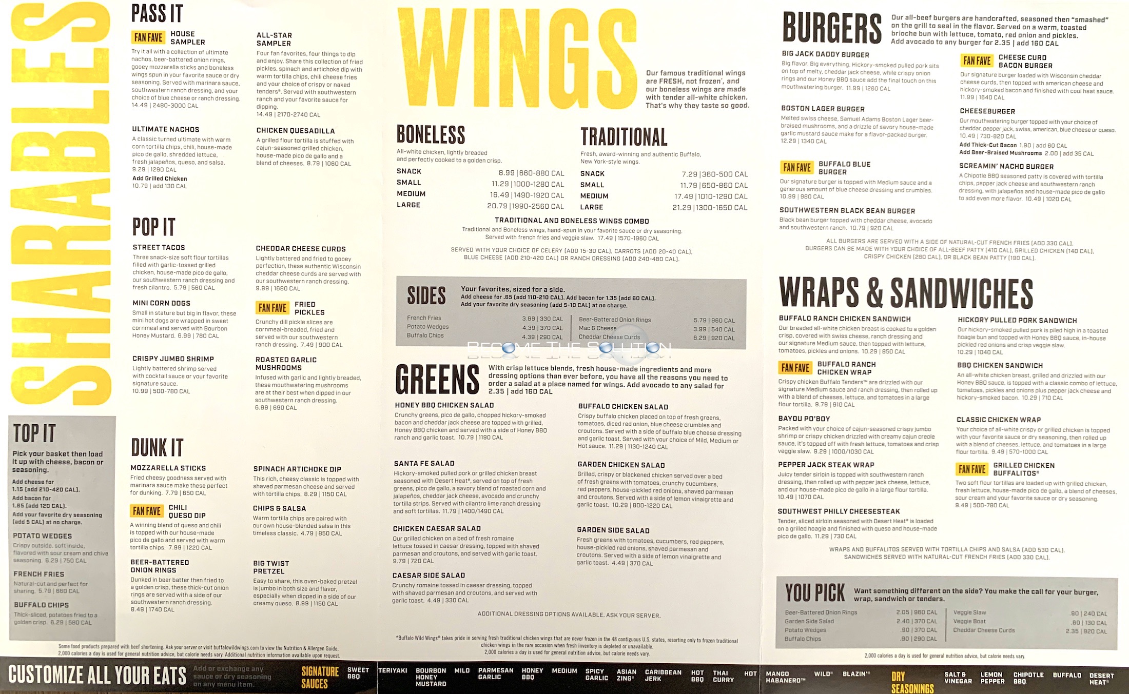 wild wings cafe menu